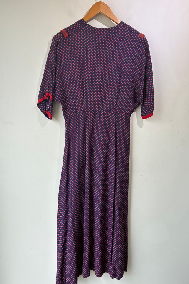 Vintage 40s Navy and Red Polka Dot Dress Selected by The Curatorial Dept. #3