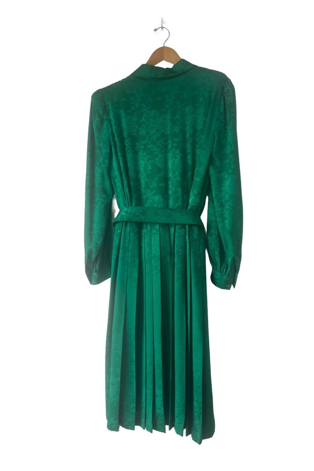 Vintage Adele Simpson Green Silk Belted Dress Selected by The Curatorial Dept. #2