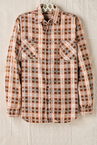 FP MART: Vintage Plaid Flannel with Paint Spots