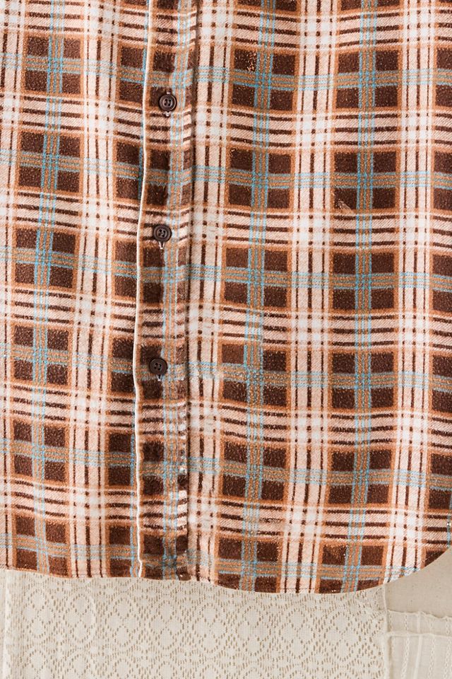 FP MART: Flanelle à carreaux vintage avec taches de peinture #4