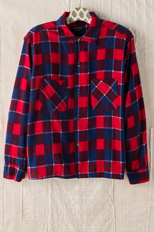 FP MART: Vintage Plaid Blue and Red Flannel