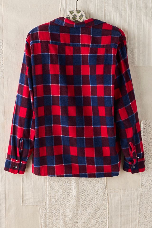FP MART: Flanelle à carreaux vintage bleue et rouge #1