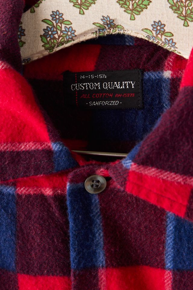 FP MART: Flanelle à carreaux vintage bleue et rouge #2