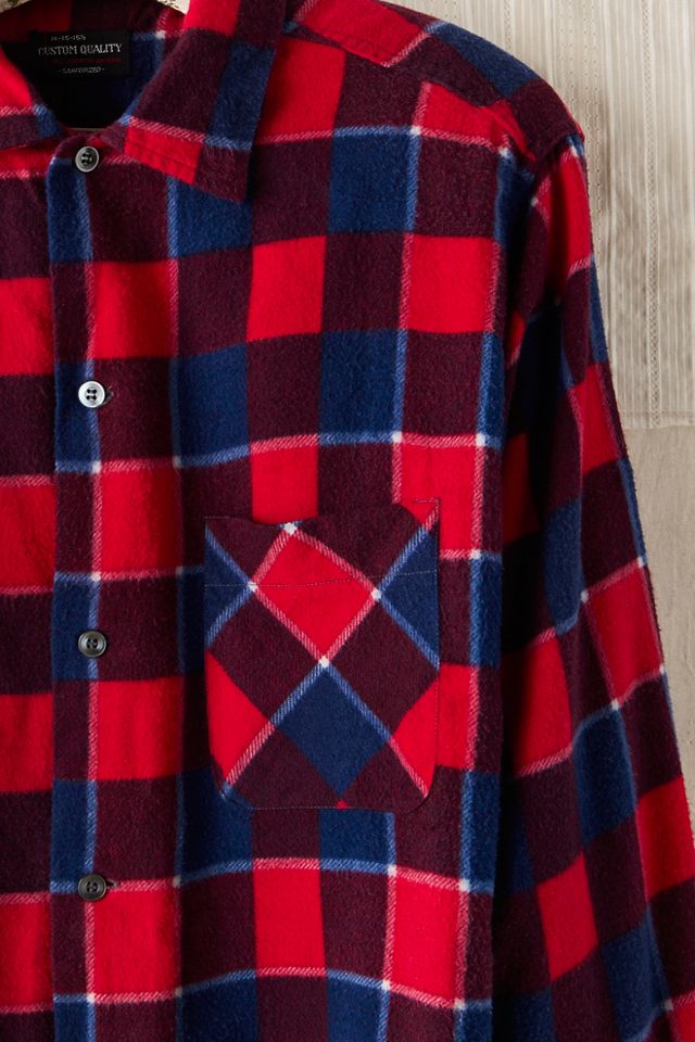 FP MART: Flanelle à carreaux vintage bleue et rouge #3