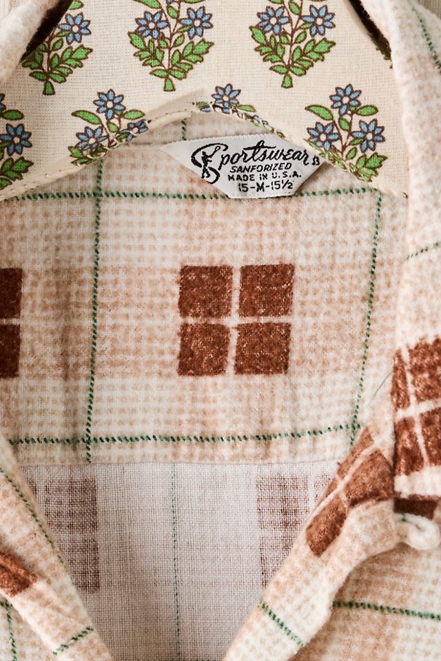 FP MART: Flanelle à carreaux vintage marron et vert #2