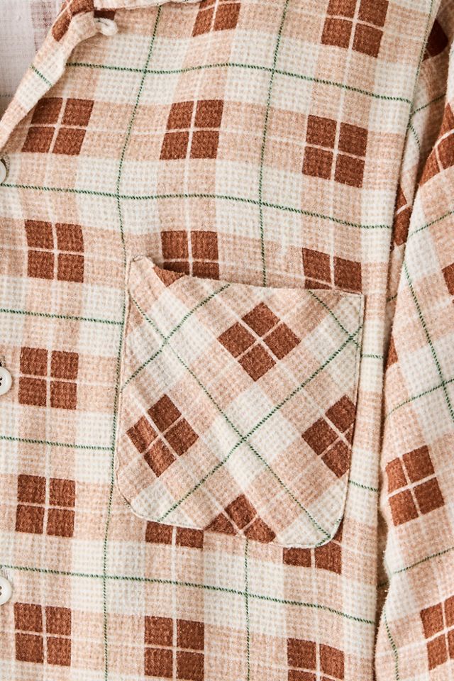 FP MART: Flanelle à carreaux vintage marron et vert #3