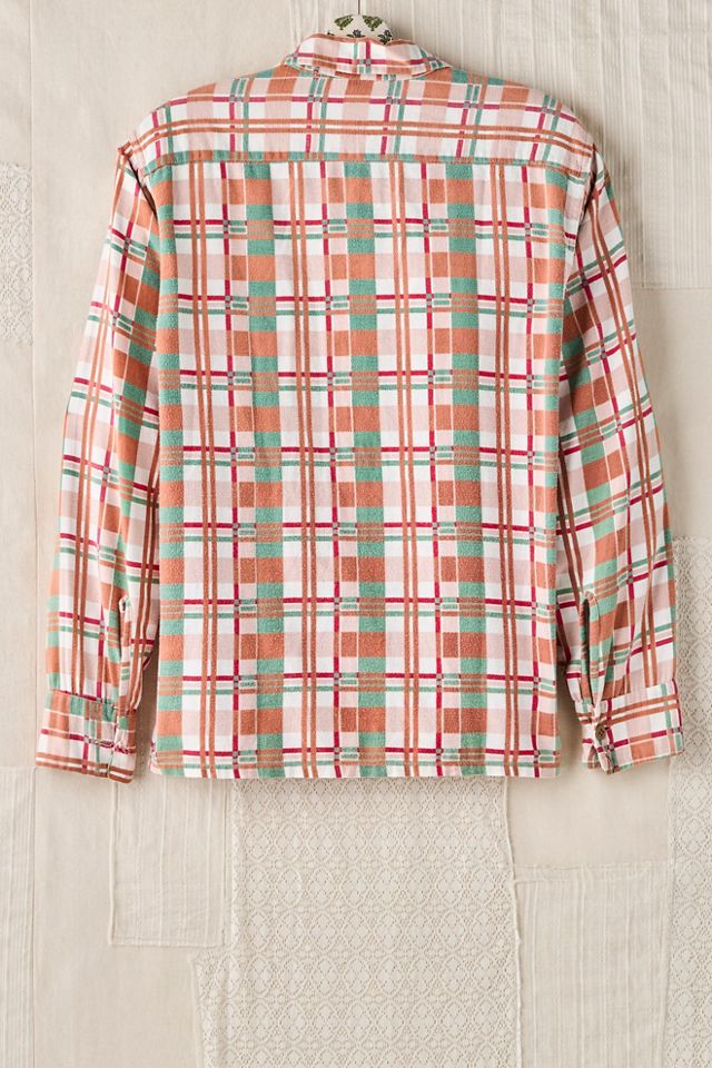 FP MART: Flanelle à carreaux verte et orange vintage #1