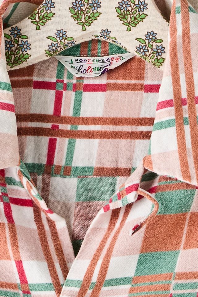 FP MART: Flanelle à carreaux verte et orange vintage #2