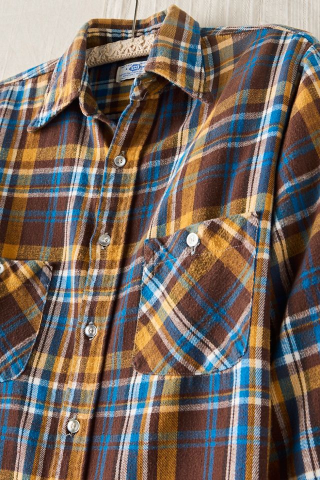 FP MART: Flanelle à carreaux vintage brun et bleu #3