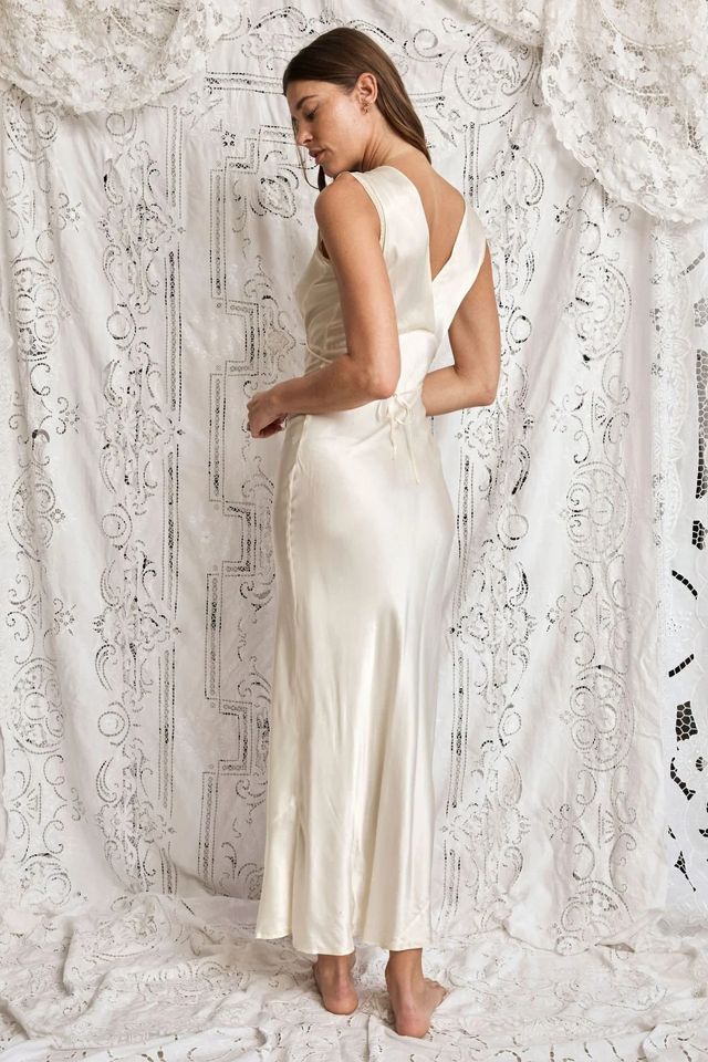 Cream Silk Slip Dress and Peignoir Set Selected by Madly Vintage #3