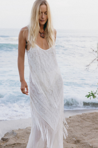90s Silk Fringe Tassel Dress Selected by Madly Vintage