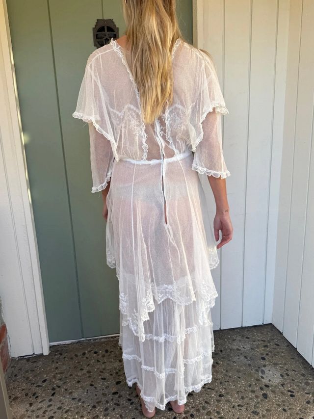 1930s Sheer Tiered Lace Dress Selected by Madly Vintage #3