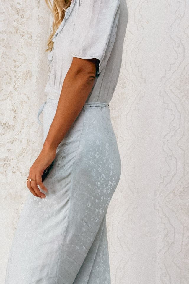 1940s Baby Blue Cap Sleeve Silk Dress Selected by Madly Vintage #3