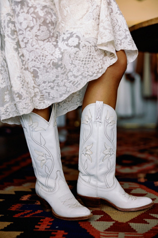 Женские ботинки Lauren Owen of Texas The 1980s Dan Post White 'Tulip Detail', цвет: Белый