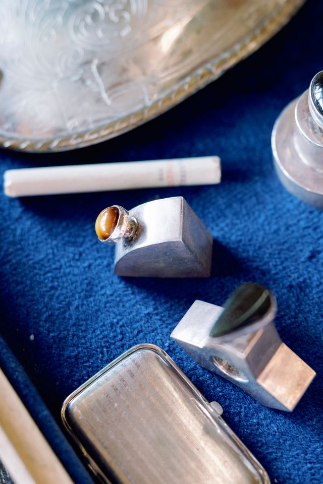 1980s Taxco Sterling Wedge Perfume Bottle by Lauren Owen of Texas #1