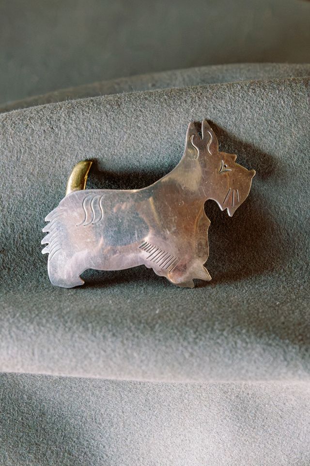 1980s Vintage Mexican Sterling Silver Scottie Dog Brooch Pin by Lauren Owen of Texas #1