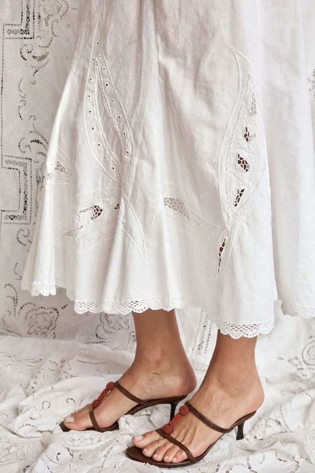 90s Cotton Beaded Cutwork Skirt Selected by Madly Vintage #3