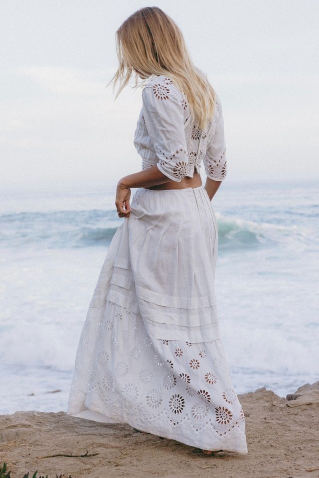 Reworked Edwardian Cotton Eyelet Skirt Set Selected by Madly Vintage #1
