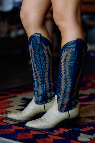 1970s Larry Mahan Two-Tone Leather Western Boots by Lauren Owen of Texas