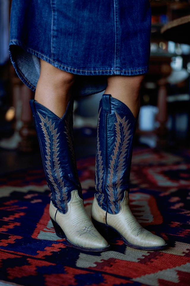 1970s Larry Mahan Two-Tone Leather Western Boots by Lauren Owen of Texas #1