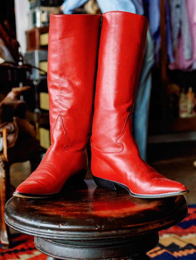 Donald J Pliner Red Leather Boots by Lauren Owen of Texas #1