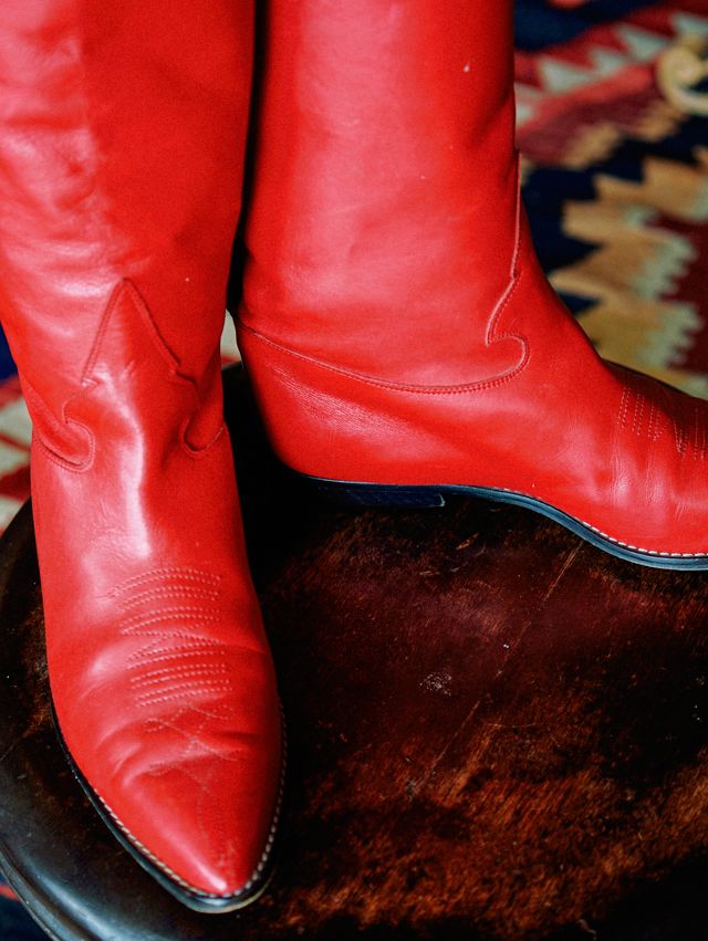 Donald J Pliner Red Leather Boots by Lauren Owen of Texas #3
