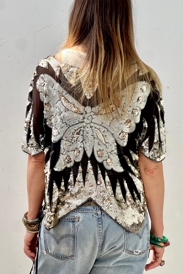 Vintage Sequin Butterfly Top Selected by Anna Corinna #1