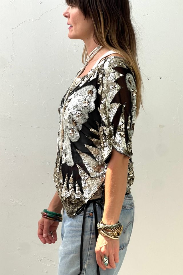 Vintage Sequin Butterfly Top Selected by Anna Corinna #2