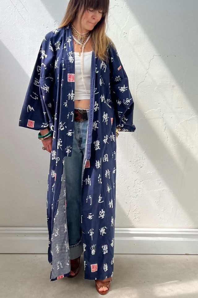 Vintage Letters Cotton Kimono Selected by Anna Corinna #1