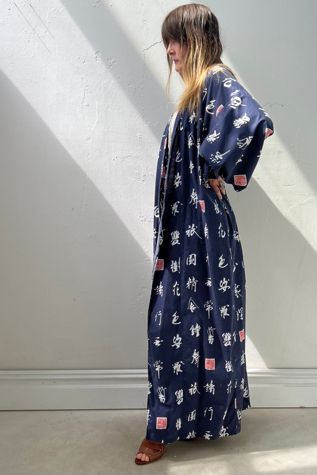 Vintage Letters Cotton Kimono Selected by Anna Corinna