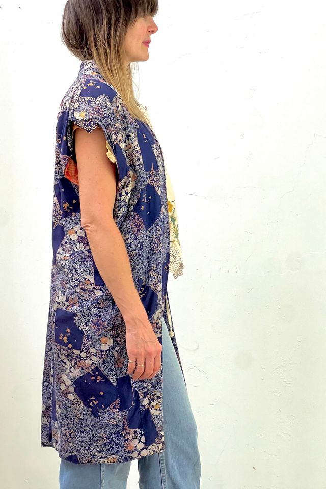 Vintage Deconstructed Wild Flowers Silk Kimono Selected by Anna Corinna #1
