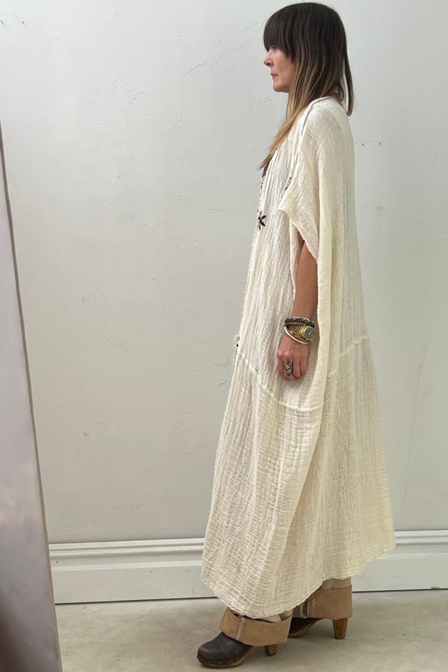 Anna Corinna Reworked Vintage Gauze Embroidered Duster #1