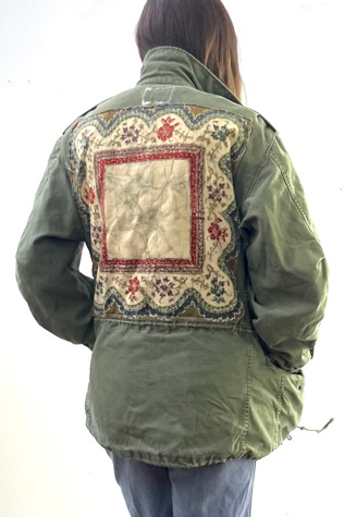 Anna Corinna Reworked Vintage Army Jacket Batiq Patch