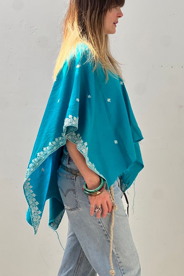 Anna Corinna Reworked Vintage Wool Embroidered Poncho Top #1