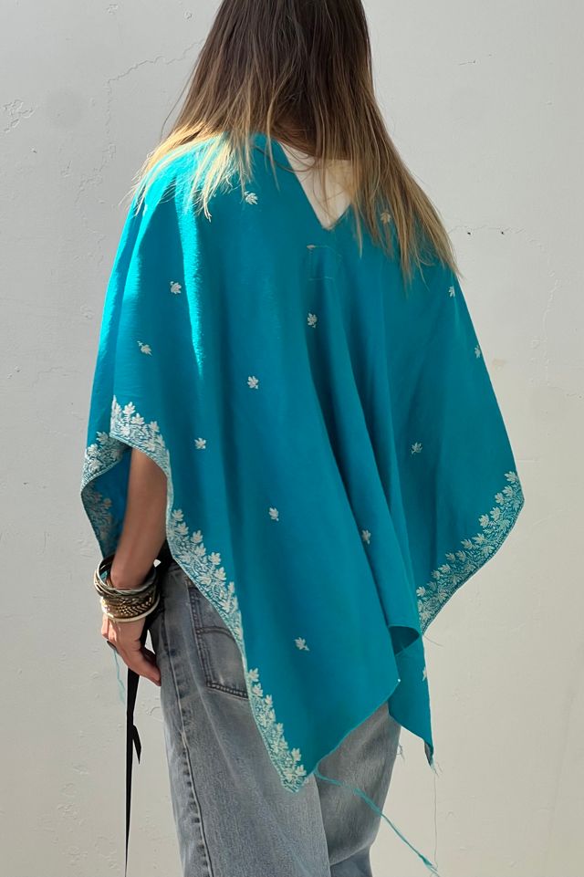 Anna Corinna Reworked Vintage Wool Embroidered Poncho Top #2