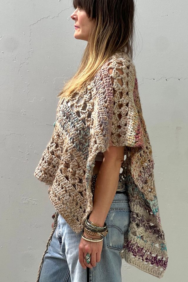 Vintage Hand Knit Poncho Sweater Selected by Anna Corinna #1