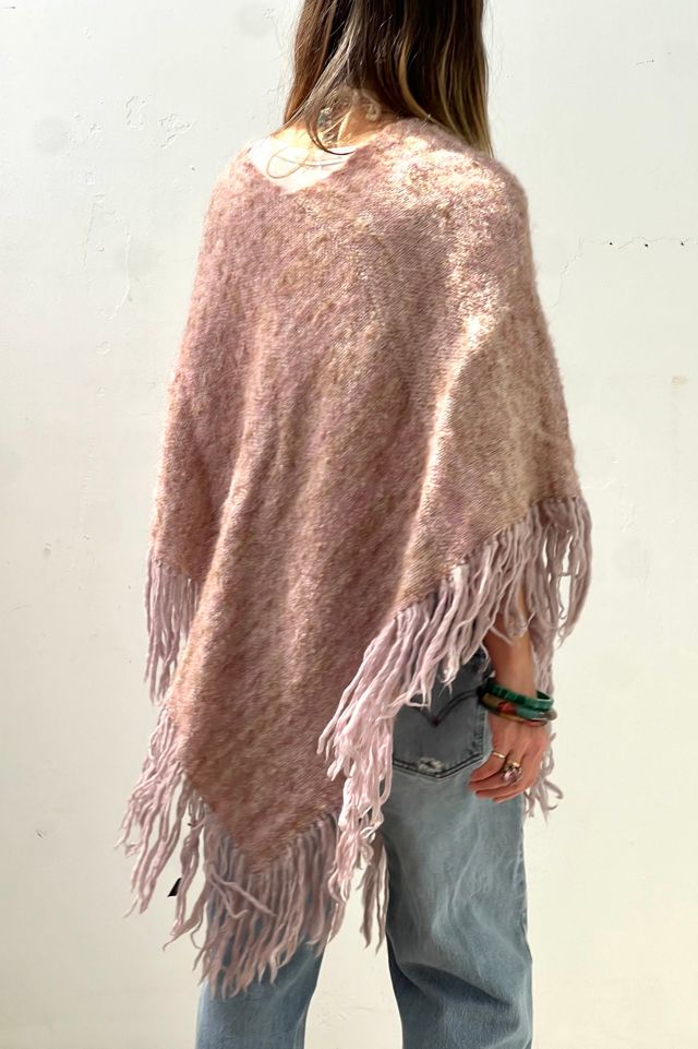 Vintage Hand Woven Fringed Poncho Selected by Anna Corinna #1