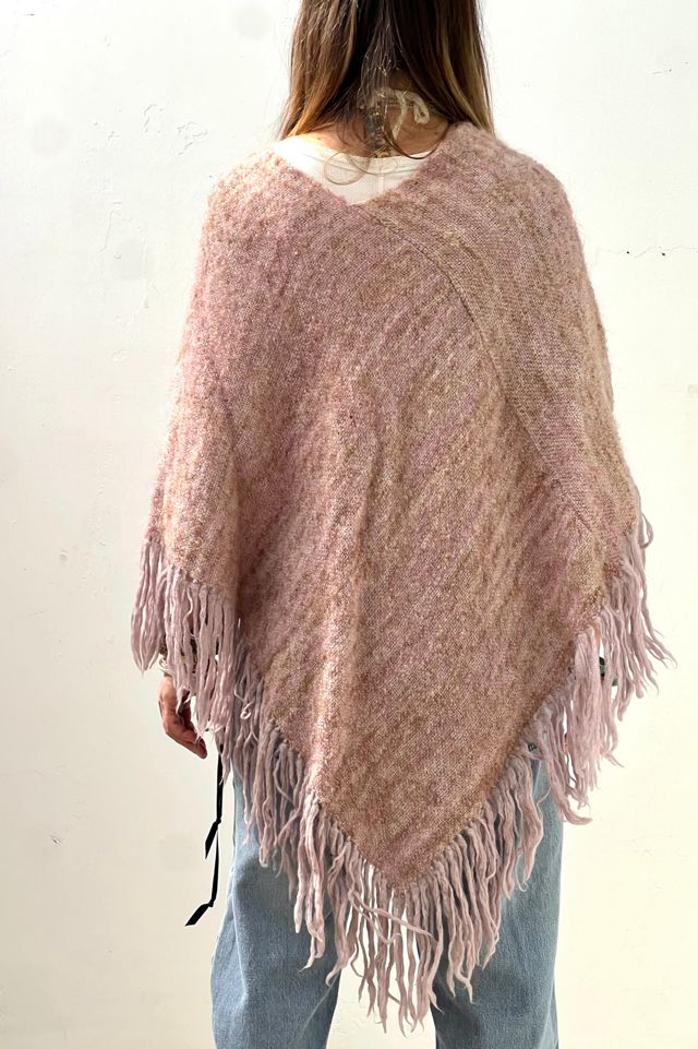 Vintage Hand Woven Fringed Poncho Selected by Anna Corinna #2