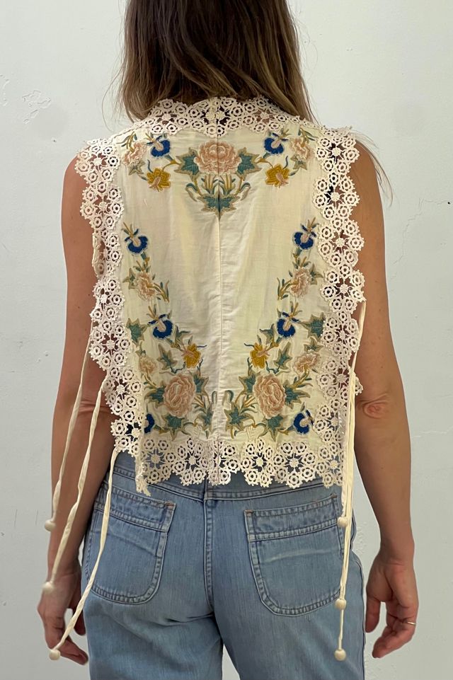 Vintage SEA Embroidered Bib Top Selected by Anna Corinna #2