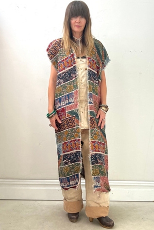 Anna Corinna Reworked Vintage Linen Printed Duster