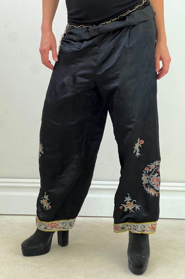 Vintage Silk Embroidered Pants Selected by Anna Corinna #1
