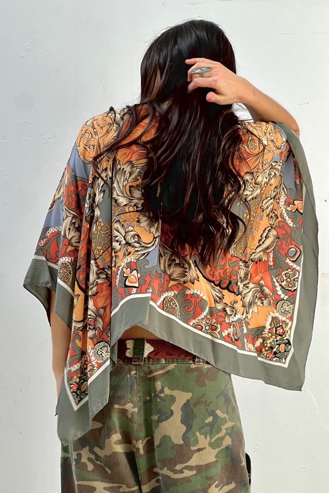 Anna Corinna Reworked Vintage Silk Poncho Top #1