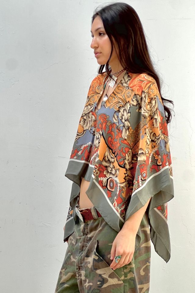 Anna Corinna Reworked Vintage Silk Poncho Top #2