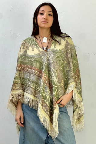 Anna Corinna Reworked Vintage Brocade Poncho Top
