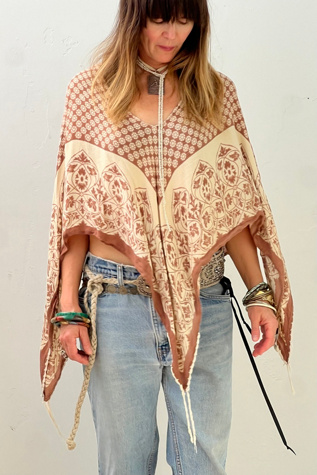 Anna Corinna Reworked Vintage Poncho Top