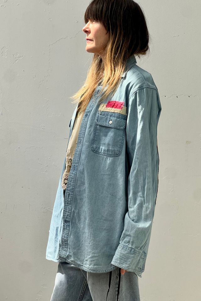Anna Corinna Reworked Vintage Chambray Batiq Button Down #2