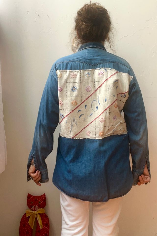 Anna Corinna Reworked Vintage Chambray Welcome Snap Up Top #2
