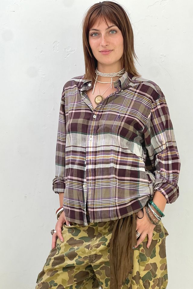 Vintage Ralph Lauren Plaid Cropped Button Down Selected by Anna Corinna #2