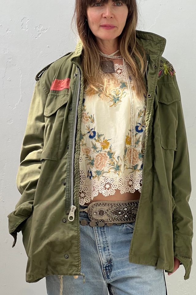 Anna Corinna Reworked Vintage Army Jacket Hand Made Neon Patch #1