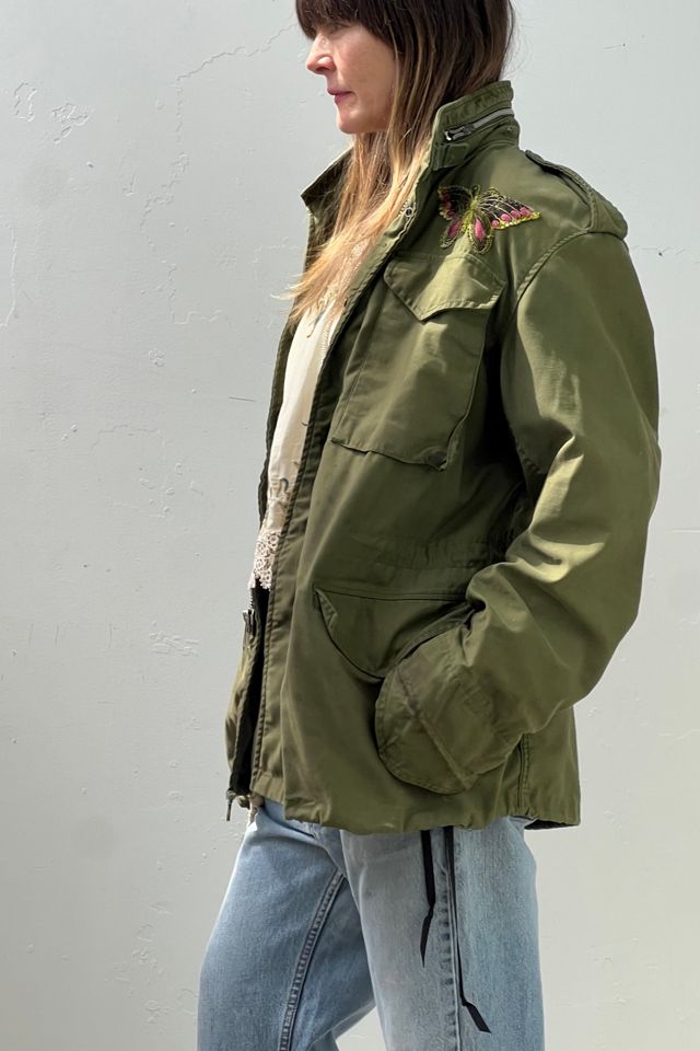 Anna Corinna Reworked Vintage Army Jacket Hand Made Neon Patch #2